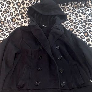 Black hooded jacket